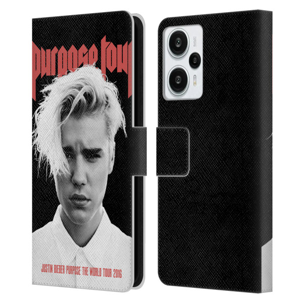 Justin Bieber Tour Merchandise Purpose Poster Leather Book Wallet Case Cover For Xiaomi Redmi Note 12T