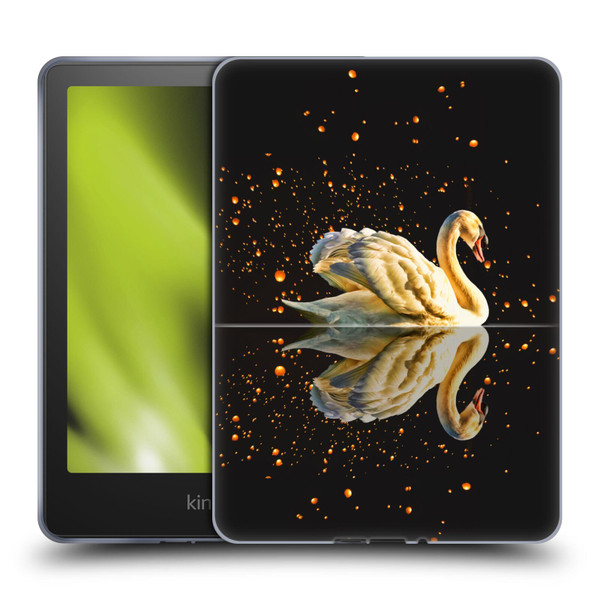 Dave Loblaw Animals Swan Lake Reflections Soft Gel Case for Amazon Kindle Paperwhite 5 (2021)