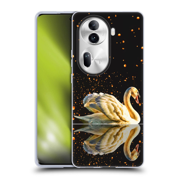Dave Loblaw Animals Swan Lake Reflections Soft Gel Case for OPPO Reno11 Pro