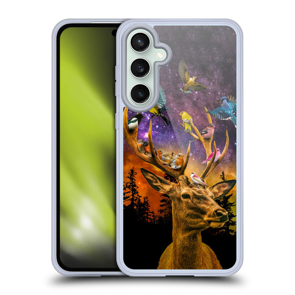 Dave Loblaw Animals Deer and Birds Soft Gel Case for Samsung Galaxy S23 FE 5G
