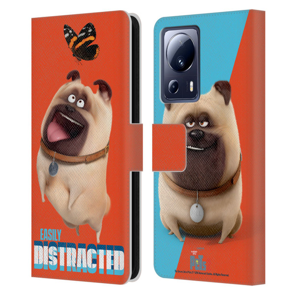 The Secret Life of Pets 2 II For Pet's Sake Mel Pug Dog Butterfly Leather Book Wallet Case Cover For Xiaomi 13 Lite 5G