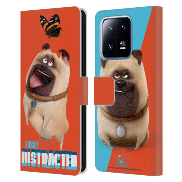The Secret Life of Pets 2 II For Pet's Sake Mel Pug Dog Butterfly Leather Book Wallet Case Cover For Xiaomi 13 Pro 5G