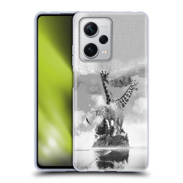 Dave Loblaw Animals Giraffe In The Mist Soft Gel Case for Xiaomi Redmi Note 12 Pro+ 5G