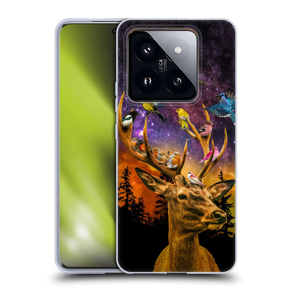 Dave Loblaw Animals Deer and Birds Soft Gel Case for Xiaomi 14 Pro