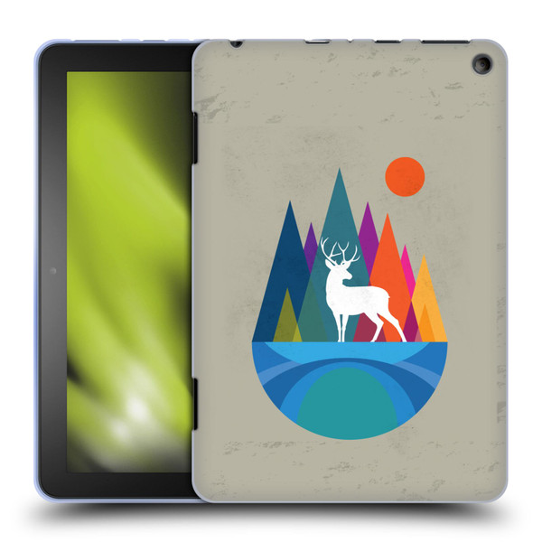 Dave Loblaw Contemporary Art Mountain Deer Soft Gel Case for Amazon Fire HD 8/Fire HD 8 Plus 2020