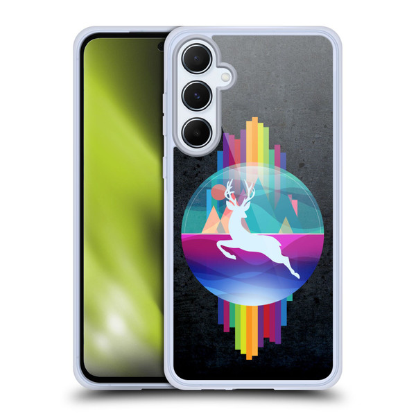 Dave Loblaw Contemporary Art Deer In Dome Soft Gel Case for Samsung Galaxy A55 5G