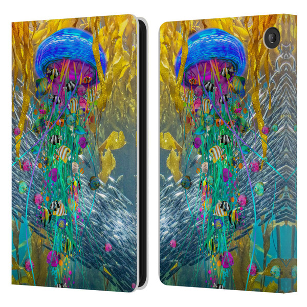 Dave Loblaw Jellyfish Jellyfish Kelp Field Leather Book Wallet Case Cover For Amazon Fire 7 2022