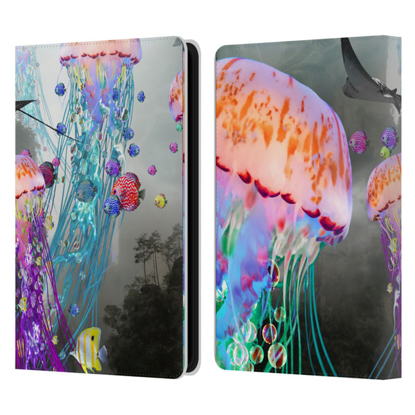 Dave Loblaw Jellyfish Jellyfish Misty Mount Leather Book Wallet Case Cover For Amazon Kindle Paperwhite 5 (2021)