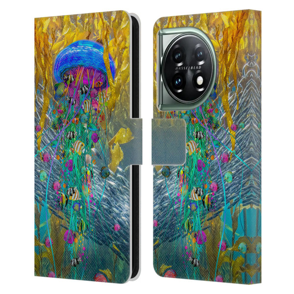Dave Loblaw Jellyfish Jellyfish Kelp Field Leather Book Wallet Case Cover For OnePlus 11 5G