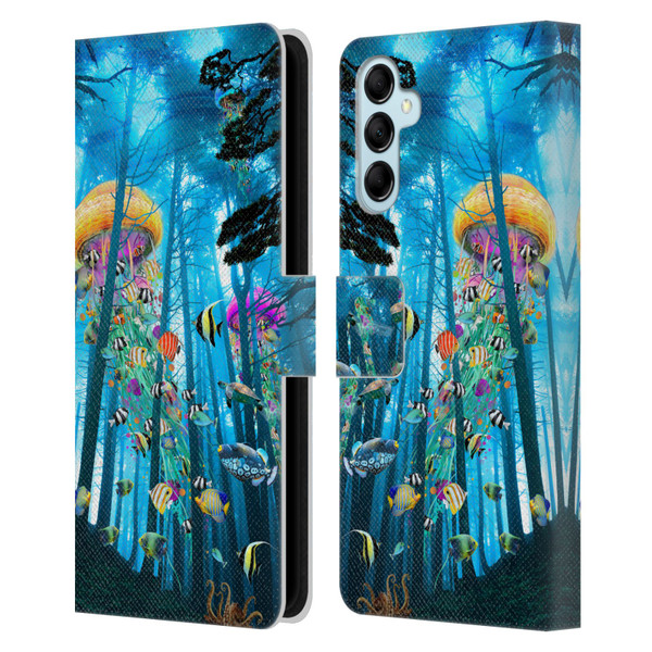 Dave Loblaw Jellyfish Electric Jellyfish In A Mist Leather Book Wallet Case Cover For Samsung Galaxy M14 5G