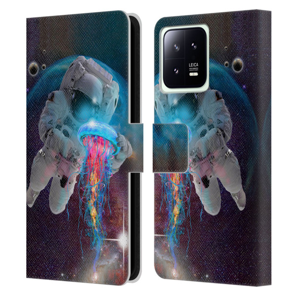 Dave Loblaw Jellyfish Astronaut And Jellyfish Leather Book Wallet Case Cover For Xiaomi 13 5G