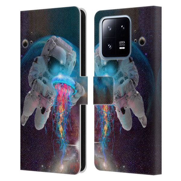 Dave Loblaw Jellyfish Astronaut And Jellyfish Leather Book Wallet Case Cover For Xiaomi 13 Pro 5G