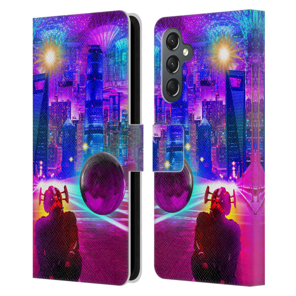 Dave Loblaw Sci-Fi And Surreal Synthwave Street Leather Book Wallet Case Cover For Samsung Galaxy A25 5G