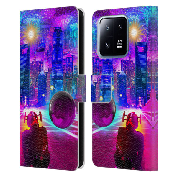 Dave Loblaw Sci-Fi And Surreal Synthwave Street Leather Book Wallet Case Cover For Xiaomi 13 Pro 5G