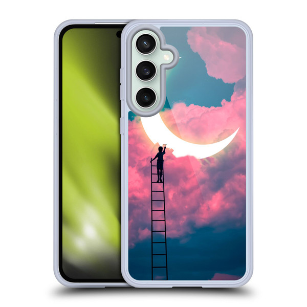Dave Loblaw Sci-Fi And Surreal Boy Painting Moon Clouds Soft Gel Case for Samsung Galaxy S23 FE 5G