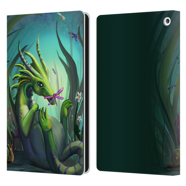 Rose Khan Dragons Baby Green Leather Book Wallet Case Cover For Amazon Fire HD 8/Fire HD 8 Plus 2020