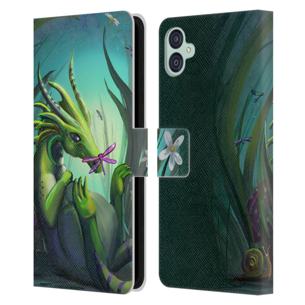 Rose Khan Dragons Baby Green Leather Book Wallet Case Cover For Samsung Galaxy M04 5G / A04e