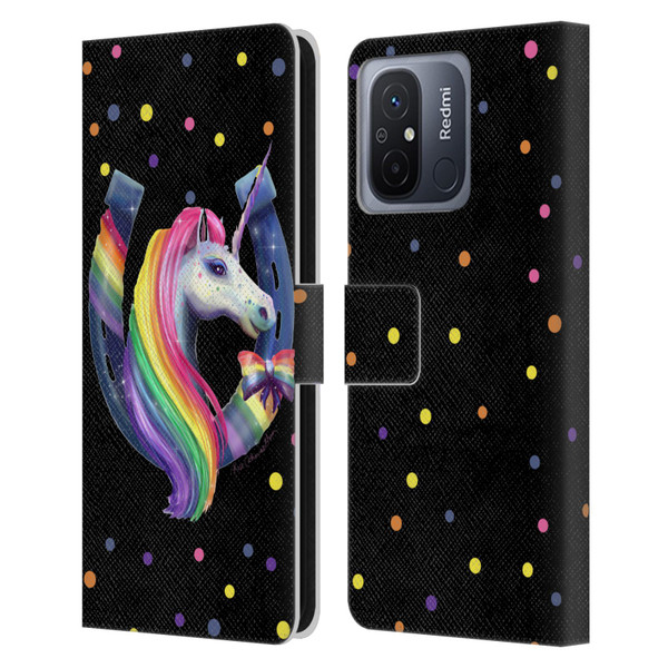 Rose Khan Unicorn Horseshoe Rainbow Leather Book Wallet Case Cover For Xiaomi Redmi 12C