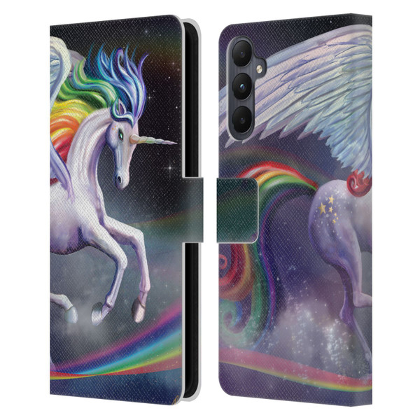 Rose Khan Unicorns Rainbow Dancer Leather Book Wallet Case Cover For Samsung Galaxy A05s