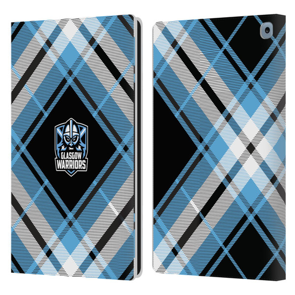 Glasgow Warriors Logo 2 Diagonal Tartan Leather Book Wallet Case Cover For Amazon Fire HD 10 / Plus 2021