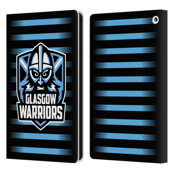 Glasgow Warriors Logo 2 Stripes Leather Book Wallet Case Cover For Amazon Fire HD 8/Fire HD 8 Plus 2020