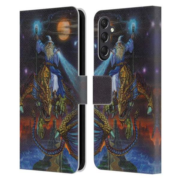 Ed Beard Jr Dragon Friendship Twilight Tempest Leather Book Wallet Case Cover For Samsung Galaxy A24 4G / M34 5G