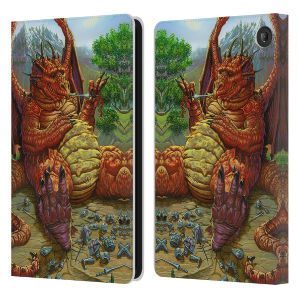Ed Beard Jr Dragons Lunch With A Toothpick Leather Book Wallet Case Cover For Amazon Fire 7 2022