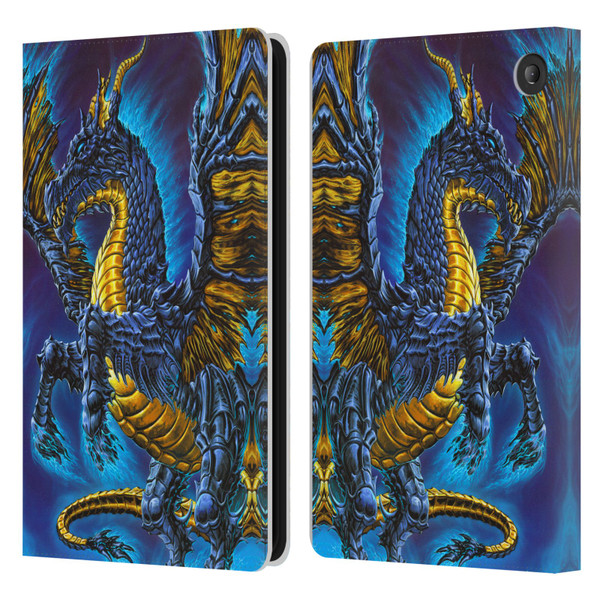 Ed Beard Jr Dragons Mare Leather Book Wallet Case Cover For Amazon Fire 7 2022