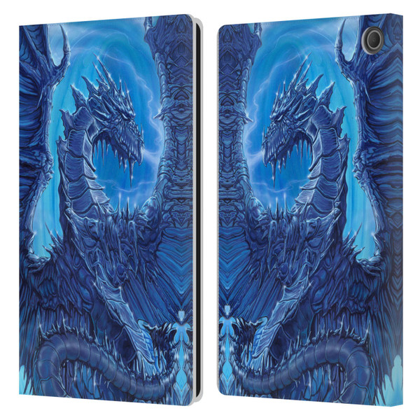 Ed Beard Jr Dragons Glacier Leather Book Wallet Case Cover For Amazon Fire Max 11 2023