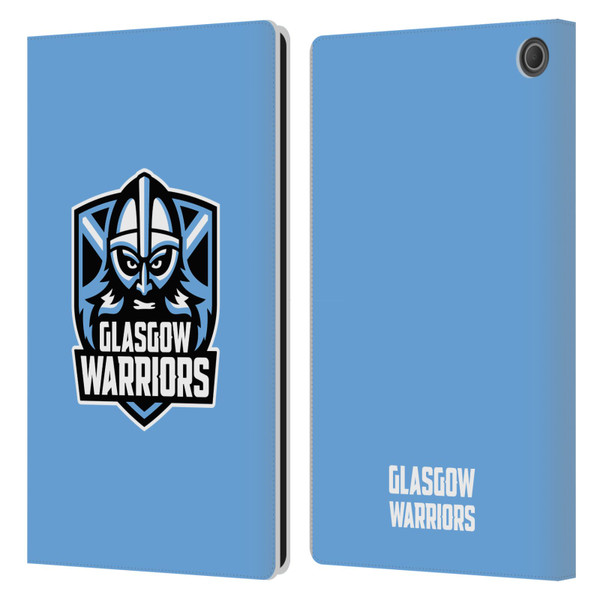 Glasgow Warriors Logo Plain Blue Leather Book Wallet Case Cover For Amazon Fire Max 11 2023