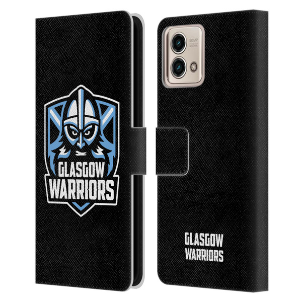 Glasgow Warriors Logo Plain Black Leather Book Wallet Case Cover For Motorola Moto G Stylus 5G 2023