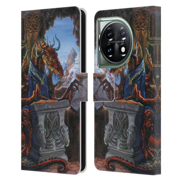 Ed Beard Jr Dragons Ancient Scholar Leather Book Wallet Case Cover For OnePlus 11 5G