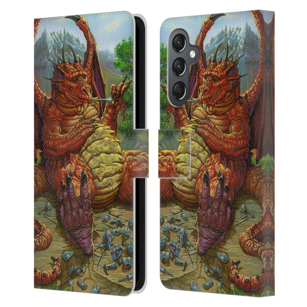 Ed Beard Jr Dragons Lunch With A Toothpick Leather Book Wallet Case Cover For Samsung Galaxy A25 5G
