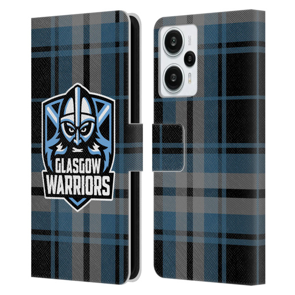 Glasgow Warriors Logo Tartan Leather Book Wallet Case Cover For Xiaomi Redmi Note 12T