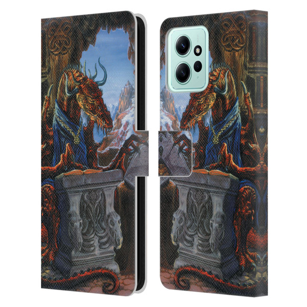 Ed Beard Jr Dragons Ancient Scholar Leather Book Wallet Case Cover For Xiaomi Redmi 12