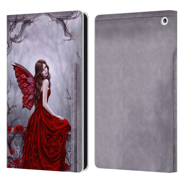 Rachel Anderson Fairies Winter Rose Leather Book Wallet Case Cover For Amazon Fire HD 8/Fire HD 8 Plus 2020