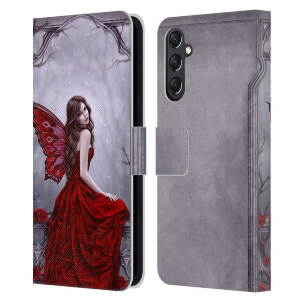 Rachel Anderson Fairies Winter Rose Leather Book Wallet Case Cover For Samsung Galaxy A24 4G / M34 5G