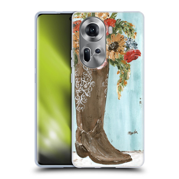 Haley Bush Floral Painting Boot Soft Gel Case for OPPO Reno11
