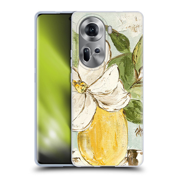 Haley Bush Floral Painting Magnolia Yellow Vase Soft Gel Case for OPPO Reno11