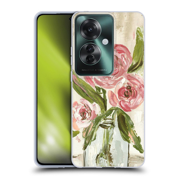 Haley Bush Floral Painting Pink Vase Soft Gel Case for OPPO Reno11 F 5G / F25 Pro 5G