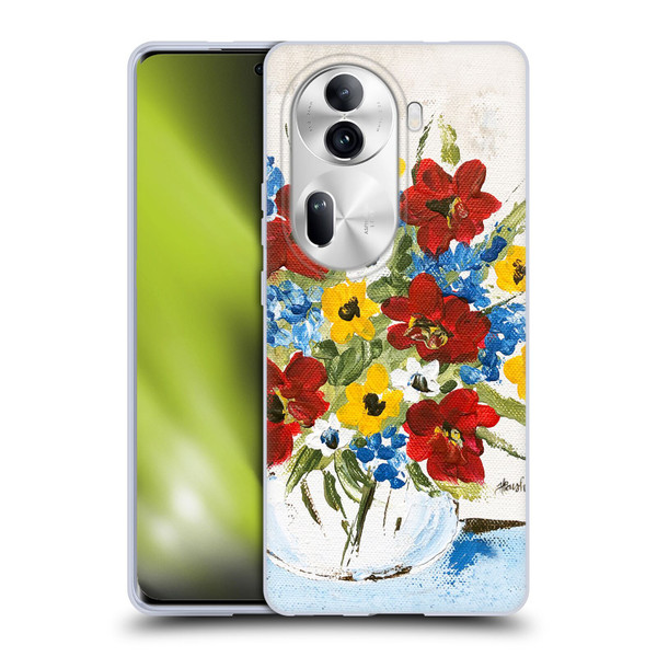 Haley Bush Floral Painting Patriotic Soft Gel Case for OPPO Reno11 Pro