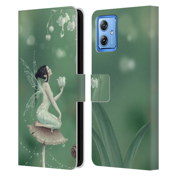 Rachel Anderson Pixies Lily Of The Valley Leather Book Wallet Case Cover For Motorola Moto G54 5G