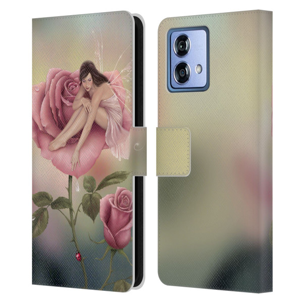 Rachel Anderson Pixies Rose Leather Book Wallet Case Cover For Motorola Moto G84 5G