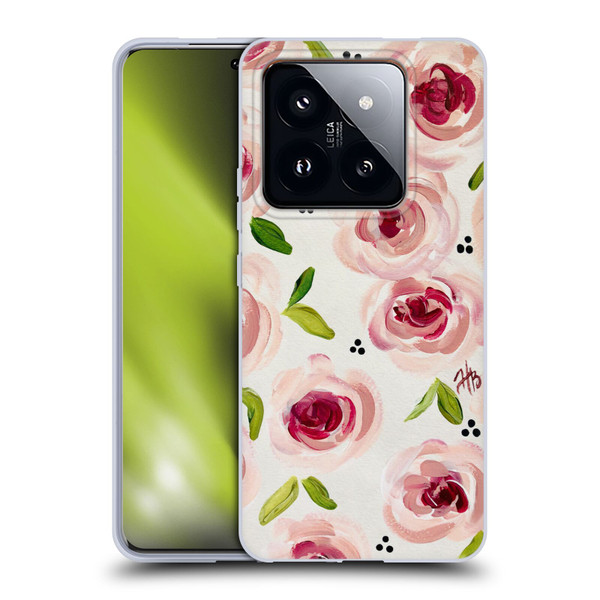Haley Bush Floral Painting Pink Pattern Soft Gel Case for Xiaomi 14 Pro
