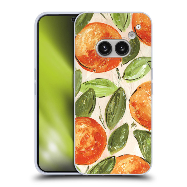 Haley Bush Pattern Painting Orange Splash Soft Gel Case for Nothing Phone (2a)