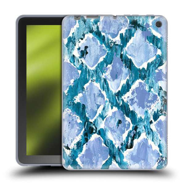 Haley Bush Pattern Painting Blue Diamond Soft Gel Case for Amazon Fire HD 8/Fire HD 8 Plus 2020