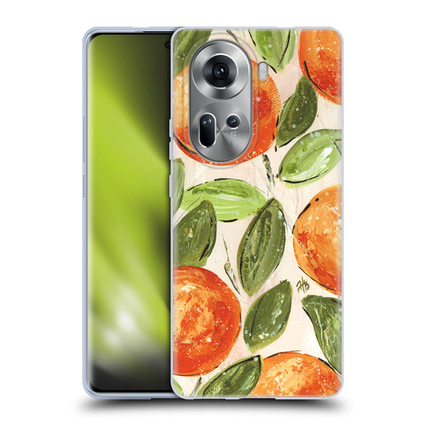 Haley Bush Pattern Painting Orange Splash Soft Gel Case for OPPO Reno11