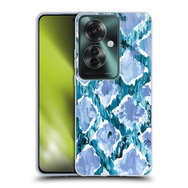 Haley Bush Pattern Painting Blue Diamond Soft Gel Case for OPPO Reno11 F 5G / F25 Pro 5G