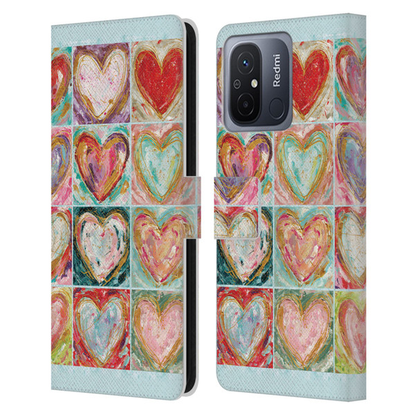 Haley Bush Pattern Painting Hearts Leather Book Wallet Case Cover For Xiaomi Redmi 12C