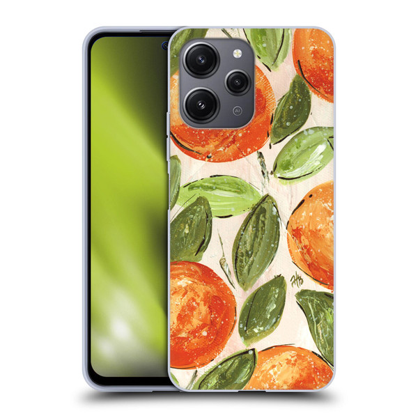 Haley Bush Pattern Painting Orange Splash Soft Gel Case for Xiaomi Redmi 12